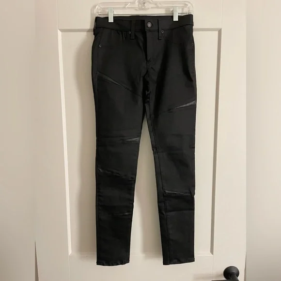 rag bone Jeans Rag Bone Black Jeans With Leather Patches